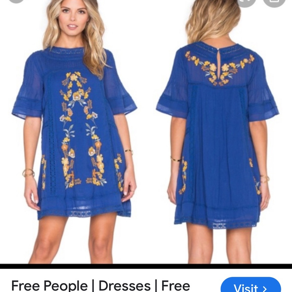 Brass and Roe Blue Embroidered Dress by CTS called to surf boutique